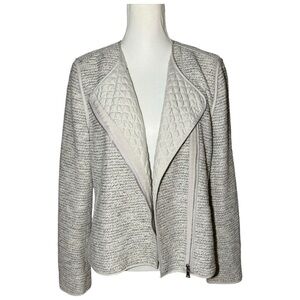 Ann Taylor Women's Size 10 Tweed Moto Jacket Blazer Quilted‎ Sparkly